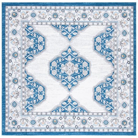 Safavieh 6 ft.-7 in. x 6 ft.-7 in. Power Loomed Liberty 700 Jute Square Rug, Dark Blue & Ivory LIB753N-7SQ